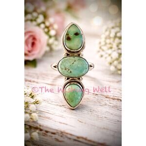 Golden Hills & Paloma Turquoise Ring | Sterling Silver | Artisan |  925 | Size 8